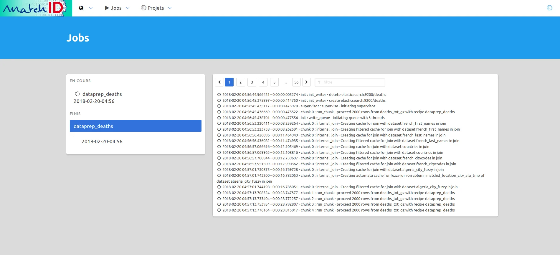 matchID projects view