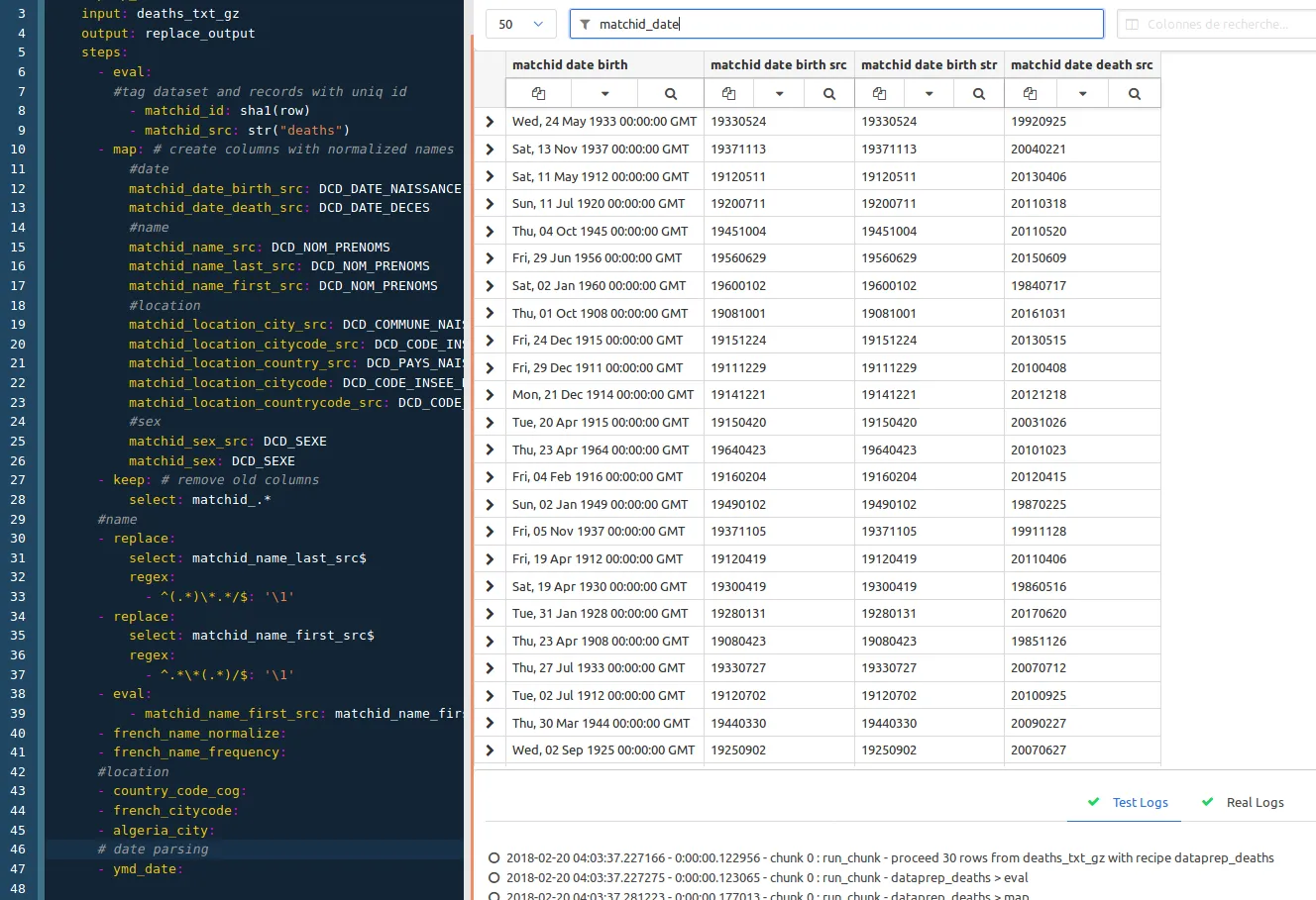 matchID projects view