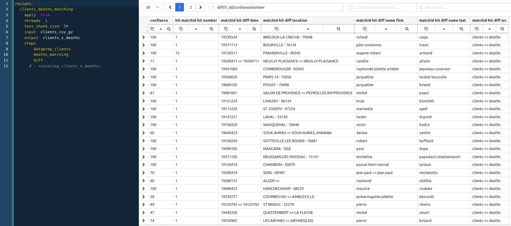 matchID projects view