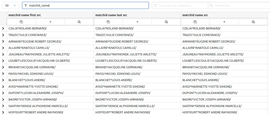 matchID projects view
