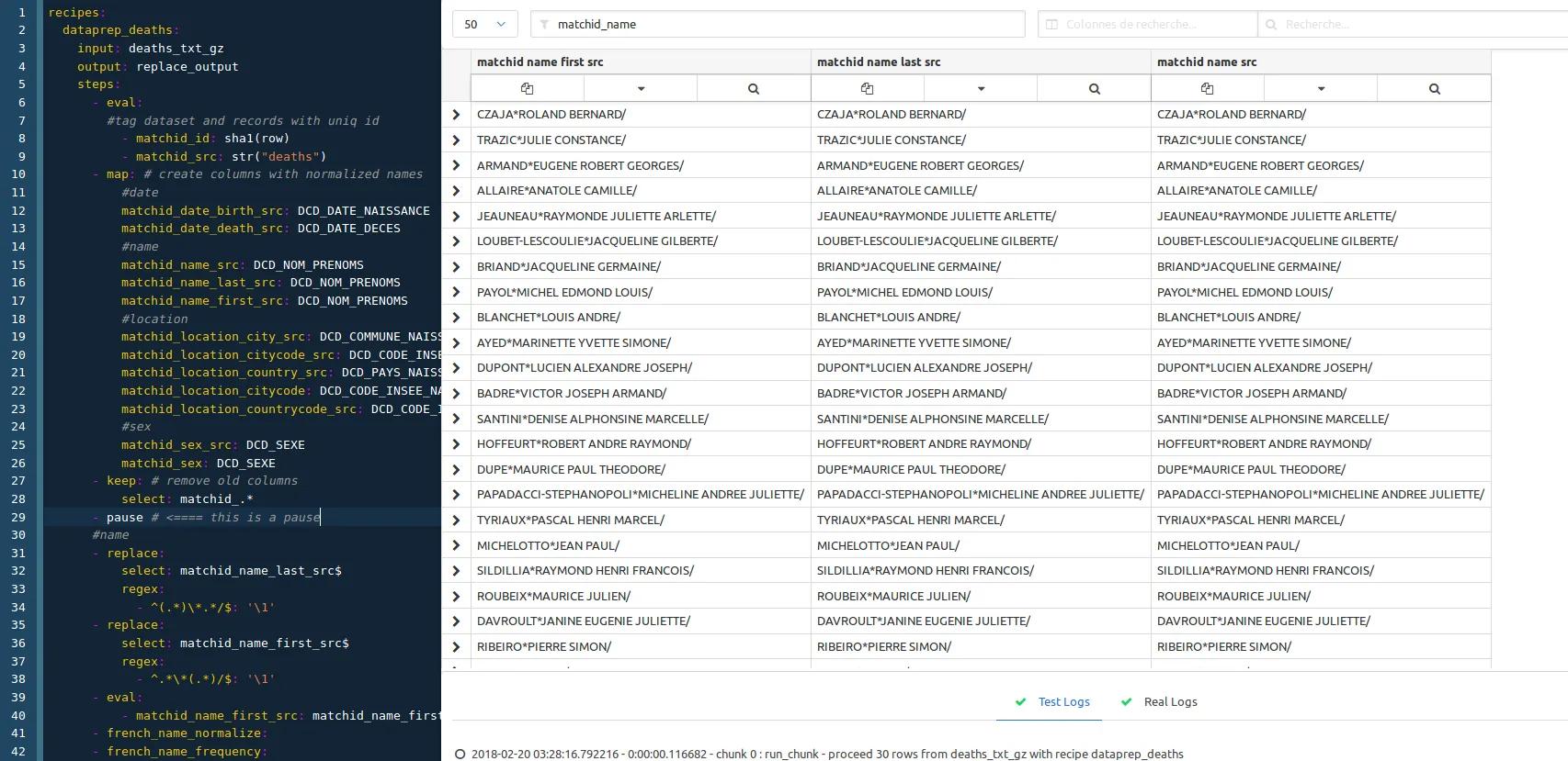 matchID projects view